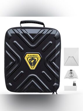 KubelBear - Black Hard Shell Tablet Case with Handle - Protective Travel Sleeve